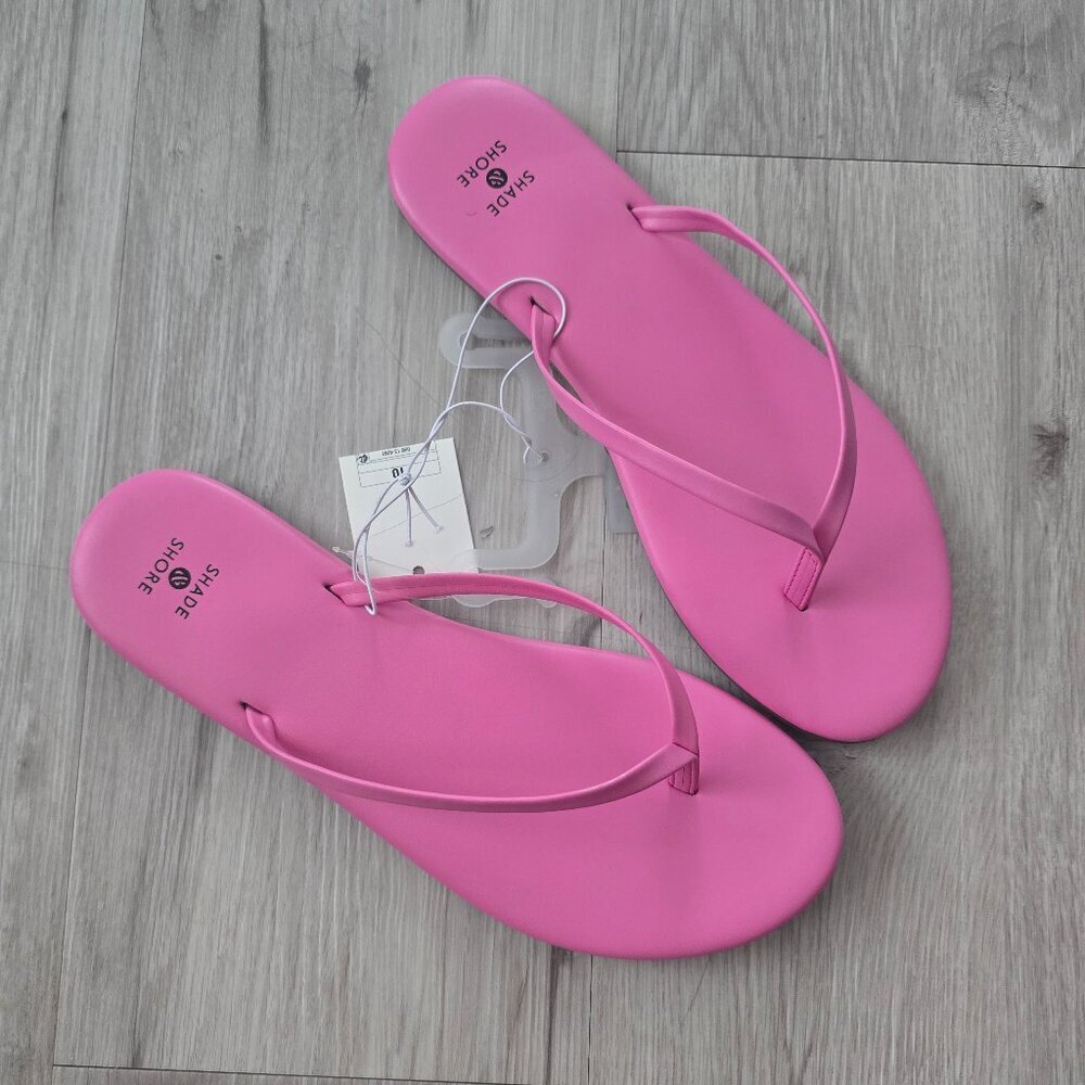 Shade & Shore | pink monochrome minimalist flip-flop slide sandals | WMS 10